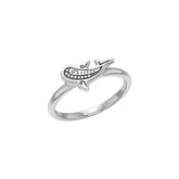Aboriginal Whale Shark Small Sterling Silver Ring by DiveSilver
